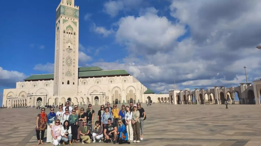 Hassan II Mosque Casablanca — first stop on Over Morocco Tours' grand circuit for American travelers, 2026, Morocco tours packages