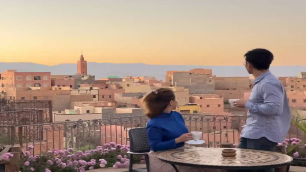 Marrakech medina at sunset — gateway to Morocco desert tours from UK, Over Morocco Tours 2026, Morocco tours from UK