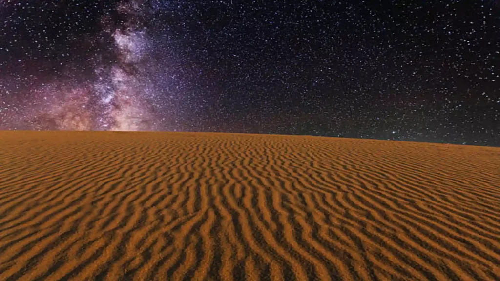 Stargazing in Morocco - beautiful milky way over the Erg Chebbi Dunes of Merzouga