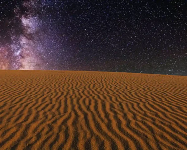 Stargazing in Morocco - beautiful milky way over the Erg Chebbi Dunes of Merzouga